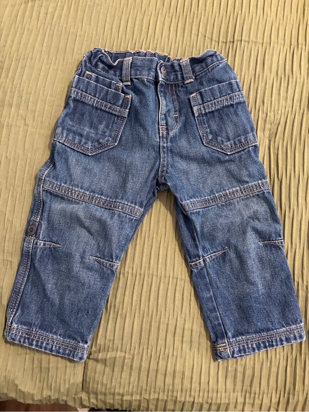 Wrangler Classic Blue Kids Denim Cargo Pants 18 months